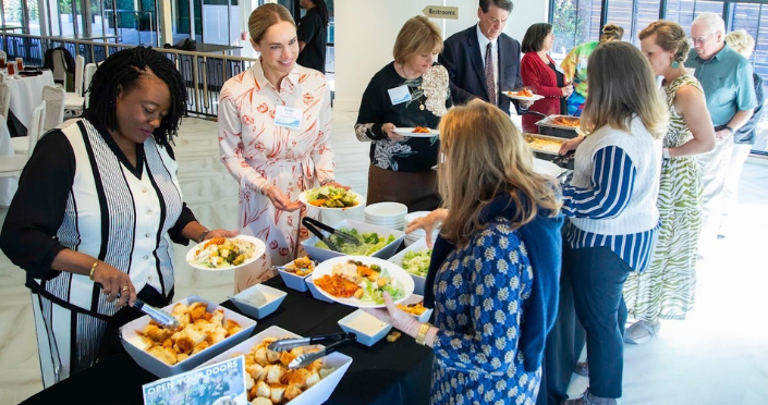 Guests enjoying a Post Exchange Catering buffet